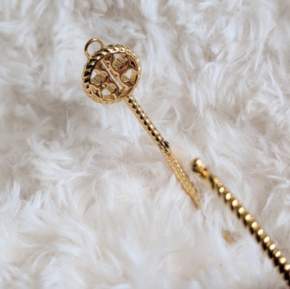 TORY BURCH Rope Logo Hinged Cuff Bangle - Picture 2 of 4